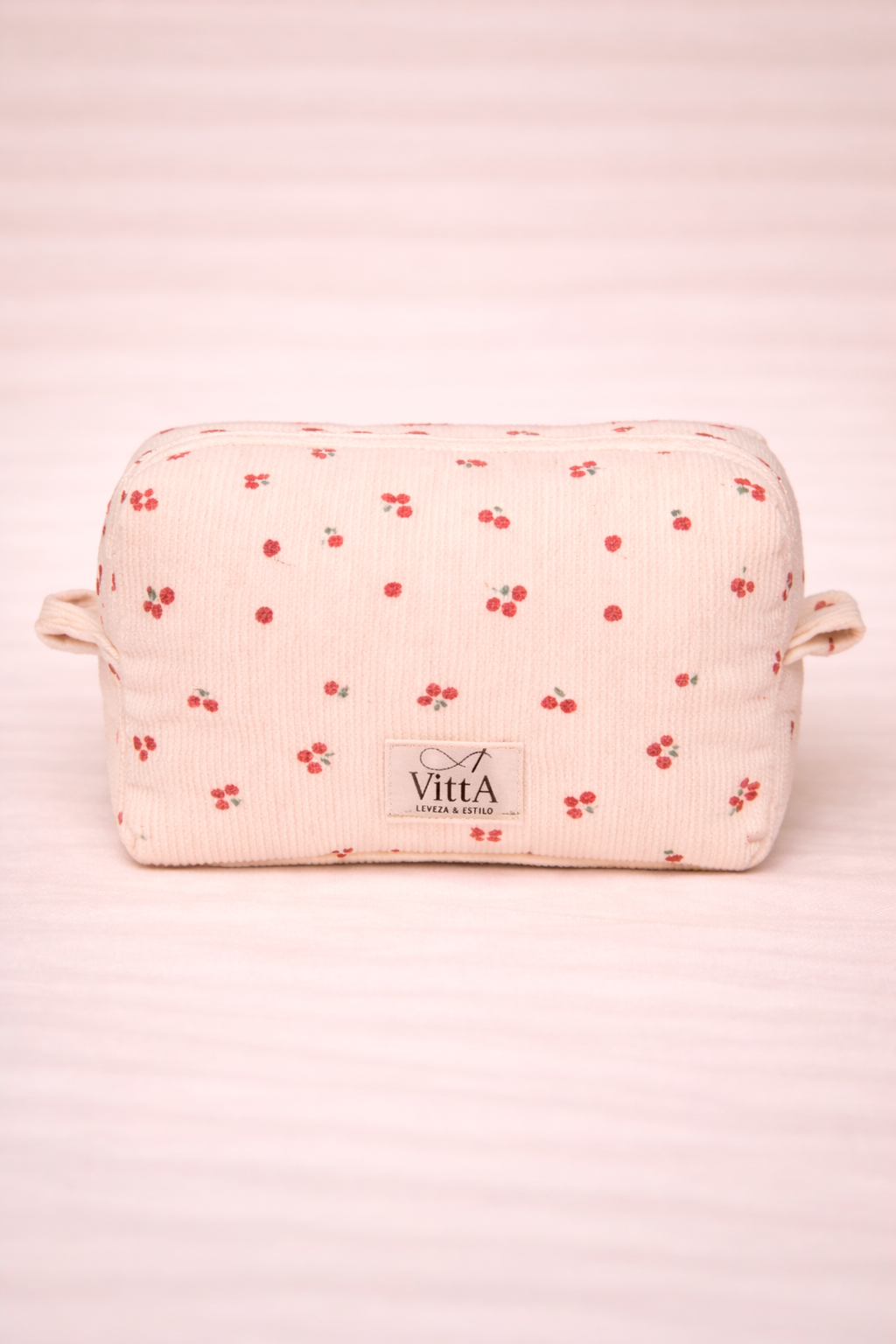 Necessaire canelada cerejas