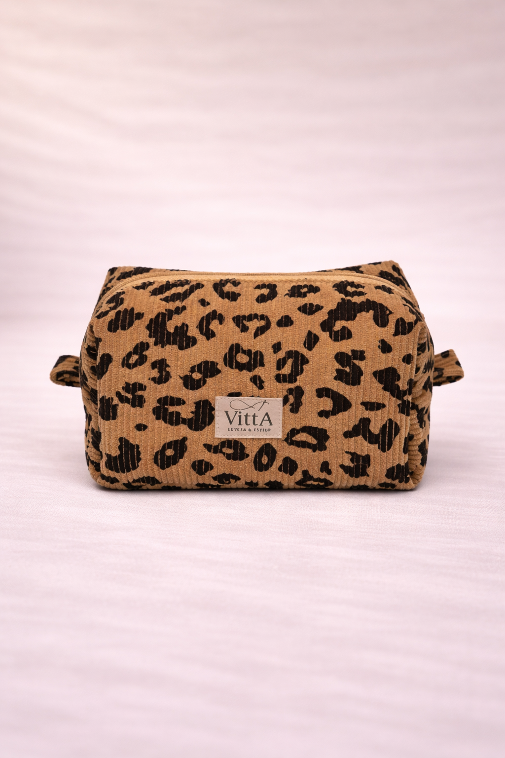 Necessaire canelada leopardo