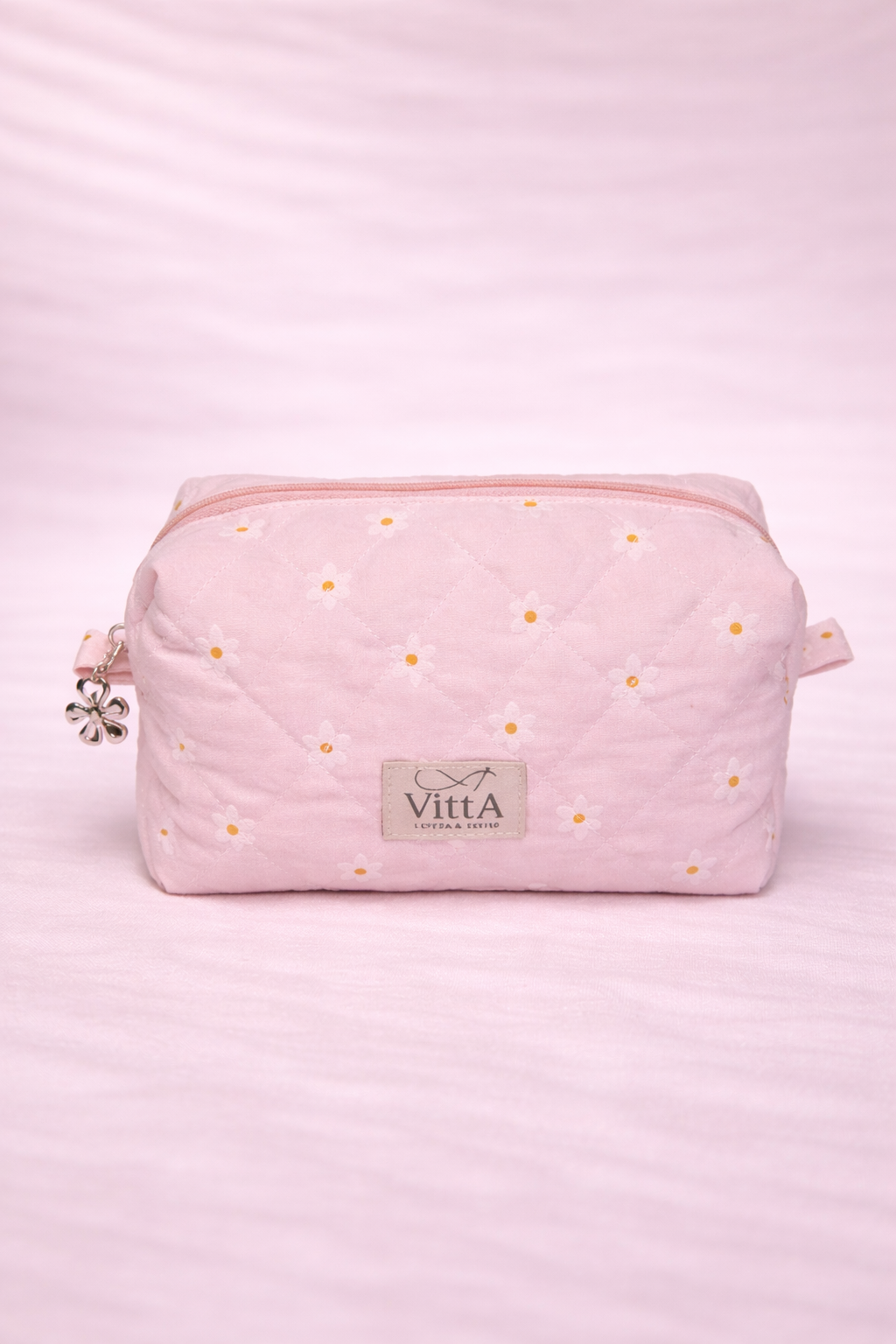 Necessaire rosa com flores
