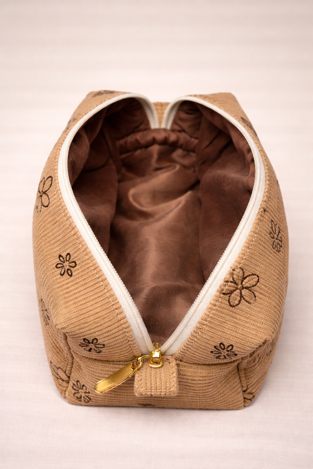Necessaire Caqui canelada  flores